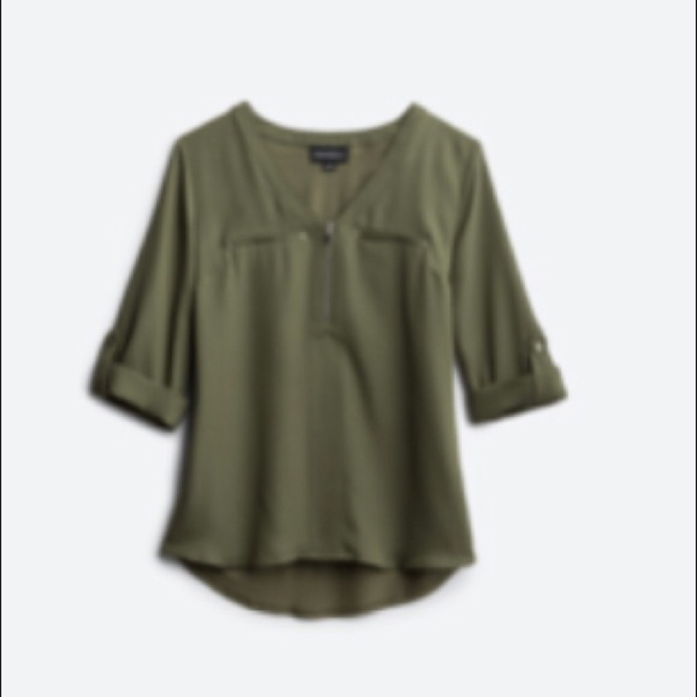 Fortune + Ivy Rebekah Zipper Detail Blouse